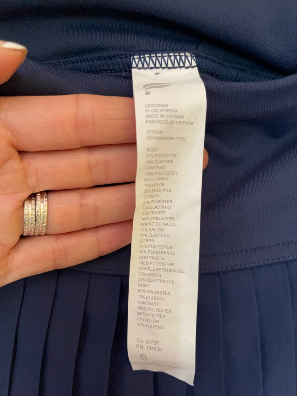 Fabletics Navy Top and Pleated Performance Tennis Skirt Size S - Picture 6 of 7